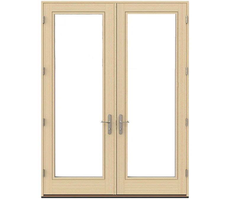 Lansing Pella Lifestyle Series Wood Double Hinged Patio Doors